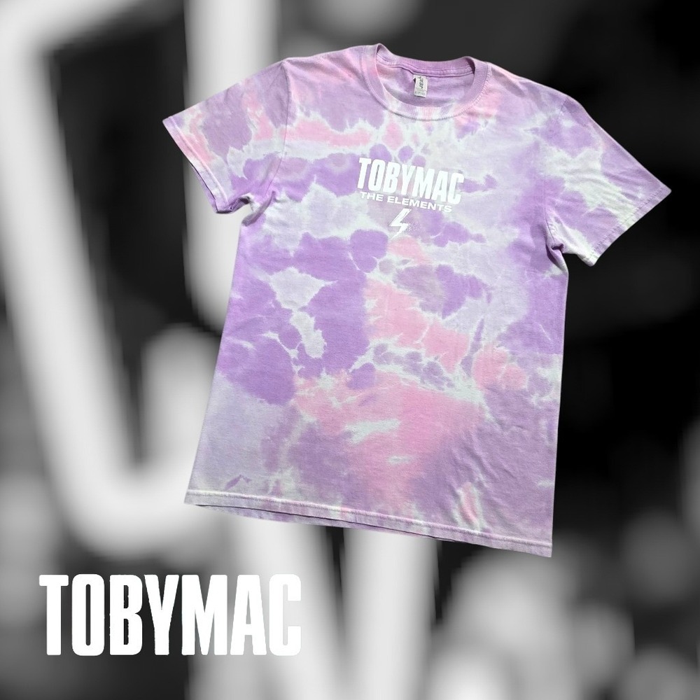 Jerzees Unisex TobyMac The Elements Tie Dye Graphic T-Shirt Pink Purple Pastel S